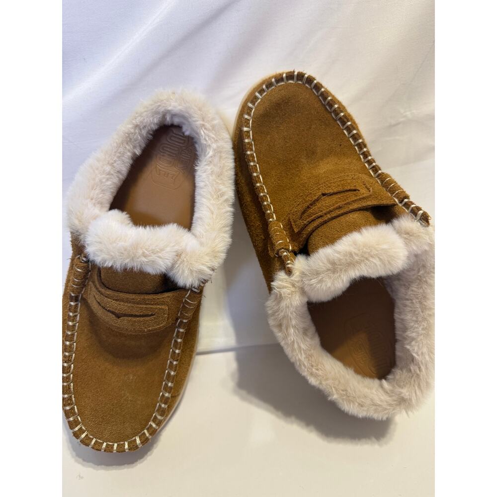 Hey Dude Wendy Faux Fur Lined Loafer Slippers Chestnut Women’s Size 10 - Picture 3 of 11